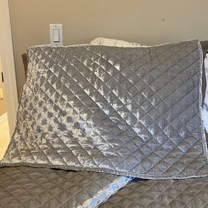West Elm Silver Velvet Quilted shams